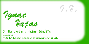 ignac hajas business card